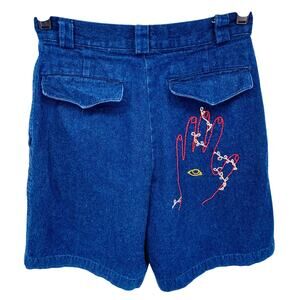 Vintage 80's Gap Clothing Co Denim Shorts With Stitched Pocket Womens Size 3/4